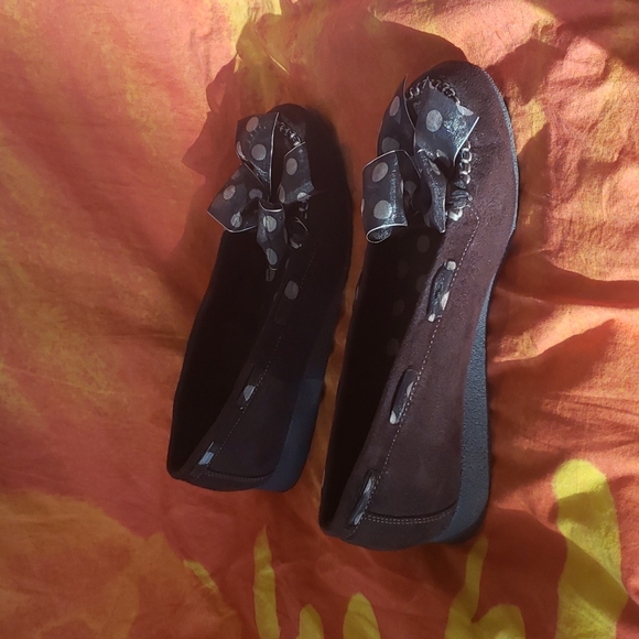 Brown Slide On Flats Size 6 American Eagle Shoes With Bows - Picture 6 of 11